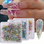 1 Box Mixed Dried Flower Nail Charms Mixed Lace Flowers Spring Summer Diy Stickers For Diy Crafts Nail Art Decoration Manicure