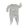 0-3M Grey Pink & Gold Long Sleeve Side Zipper Babygrow - Cotton On