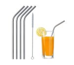 Straws - S steel - Silver - Bend - 5PC