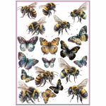 Bees And Butterflies Sticker Sheet A4