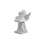 Angel With Tealight Holder 9.5X11.5X17CM White - Looking Right