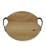 Wooden Tray With Black Metal Handle SGN2689