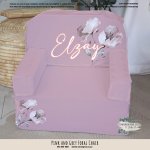 A Kids Sofa Foam Chair Pink And Grey Floral Chair