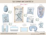 Cot Duvet Bedding Ellie Elephant And Cloud Blue Set