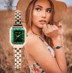 Ladies Stainless Steel Bracelet Watch -emerald {a:custom_size} {a:custom_color} {a:custom_size} {a:custom_color}