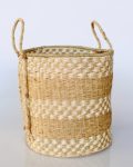 Natural & White Seagrass Basket Handles 40X40CM
