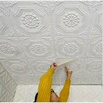Easy-install 3D Wall Stickers - Waterproof & Moisture-proof Modern White Vinyl For Living Room Bedroom And Ceiling Decor 69.85CM