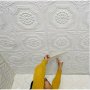 Easy-Install 3D Wall Stickers - Waterproof & Moisture-Proof Modern White Vinyl For Living Room Bedroom And Ceiling Decor 69.85cm X 69.85cm