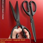 Versatile Black Blade Scissors - Portable For Office Home & Crafts Ideal For Paper Cutting & Lace Projects