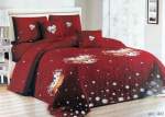 Smte Bedspread Set Queen 5 Piece Microfiber Red Dimond Heart With Keychain