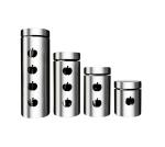 4 Piece Glass Canister Set With Square Windows