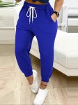 Solid Drawstring Waist Jogger Pants Casual Sporty Slant Pocket Pants Women's Clothing