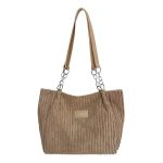 Women's Corduroy Chain Underarm Tote Bag
