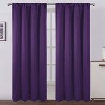 Lemomo Purple Blackout CURTAINS 38 X 84 Inch set Of 2 Panels Rod Pocket Room Darkening Curtains For Bedroom