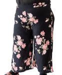 Ladies Printed Rayon Capri - 60 Blk pink
