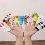 10PCS MINI Animal Finger Puppets Set Small Cartoon Animal Finger Toys Educational Family Time Story Time Toys Party Favors For S