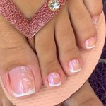 24PCS French Tip Fake Toenails Set With Nail Glue & File Simplistic Pedicure Artificial Nails Salon-quality Diy Press-on Toes Gl