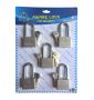 Aware - Security Padlock Set - Individual Keys With Master Key 50MM X 5 Pcs - Long Shackle