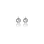 Georgini Natural Aquamarine And Two Natural Diamond March Earrings - Silver