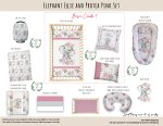 Cot Duvet Bedding Elephant Ellie And Protea Pink Set