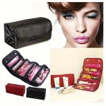 4-SLOT Travel Cosmetic Bag Storage Box - Large Capacity Portable Roll-up Makeup Case Organizer Hanging Foldable Cosmetic Pouch T