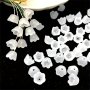 50/100PCS White Small Lily Wind Chime Flower Beads For Jewelry Making Diy Elegant Bracelet Necklace Ring Handmade Small Gift Craft Supplies