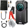 4 In 1 Car Emergency Booster Tyre Inflator Power Bank Flashlight & Glove