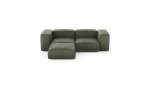 Three Module Chaise Sofa - Leather - Olive - 230CM X 199CM