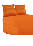 Smte 5 Piece Orange Bed Sheet Set Double With Keychain