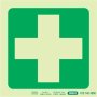 Photoluminescent 190MM Safety Sign -E7-GREEN Cross