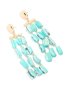 Goldair Gold Aqua Marbled Beaded Layered Drop Earrings