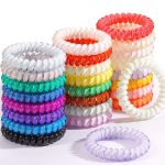 24PCS Spiral Hair Ties No-crease Colorful Ponytail Holders