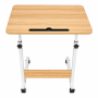 Height Adjustable Laptop Desk With Wheels-brown