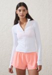 Cotton On Active Core Zip Through Long Sleeve - White