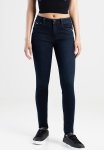 Sissy Boy Arlo:mid-waist Skinny With A Back Pocket Embroidery - Blue black