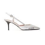 Rubber Logo Slingback Heel -silver