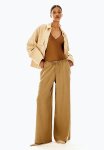 Linen-blend Pull-on Trousers - Dark Beige