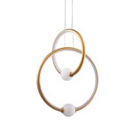 Maina 2 Ring LED Aluminium Pendant Light Gold Black - Black