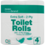 Housebrand Extra Soft 2 Ply Toilet Rolls 4 Pack
