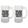 Frosted Glass Beer Mug - 2 Piece Set 500ML Each