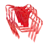 X3 Mila Roja Side Tie Satin Panty Set Ruby Red