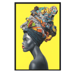 Black Framed Canvas: Oya - 900MM X 600MM X 50MM