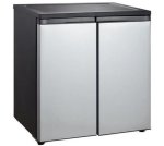 Double Door Bar Fridge Freezer Black silver 240L