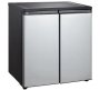 Double Door Bar Fridge Freezer Black/silver 240L