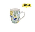 Ceramic Coffee Mug Daily Tall With Letter W - 400ML