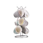 Mug Tree With 6 Stoneware Mugs