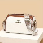 Elegant Women's Boston Pillow Bag Shoulder Crossbody With Multi Compartments Two-tone Design Fashionable Daily Commuter Purse Wi