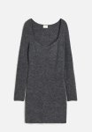 Rib-knit Dress - Dark Grey Marl