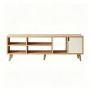 Vintage Nordic Wooden Tv Stand Media Console With Open & Hidden Storage