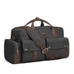S-zone Duffle Bag For Travel Canvas Duffel Bags Carry On Leather Trim Overnight Weekender Men Women
